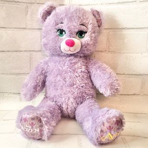 Build-A-Bear Disney Frozen Anna Purple Sparkle Teddy Bear Plush Sound 16"